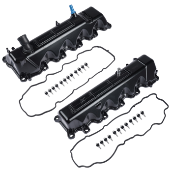 气门室盖 2X Aluminum Engine Valve Cover Fits For Jeep Commander Dodge Ram 1500 Durango 4.7L 53022139AB 53022138AB