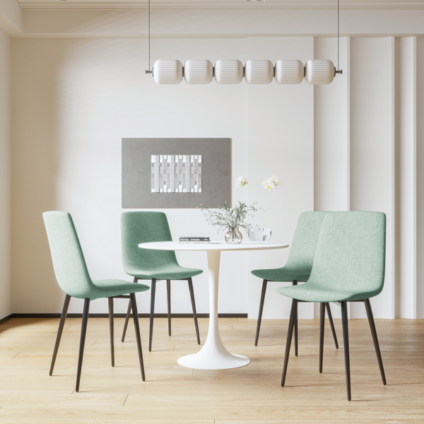 31.5" White Round Dining Table, Tulip Table Kitchen Dining Table 2-4 People with MDF Table Top & Pedestal Base, Mid-Century End Table Leisure Coffee Table Office Living Room Table-9