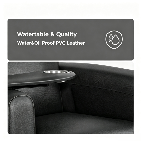 PVC 电动后仰 黑色 沐足椅 PCE-WR-B-5