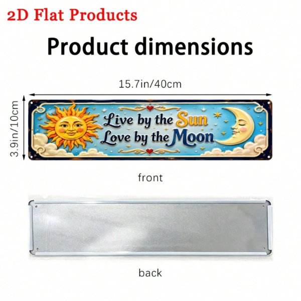 CIFbuy 2D平面金属铁质复古太阳壁饰，随心所欲地生活 40x10厘米（TikTok, temu 自提物流）-4