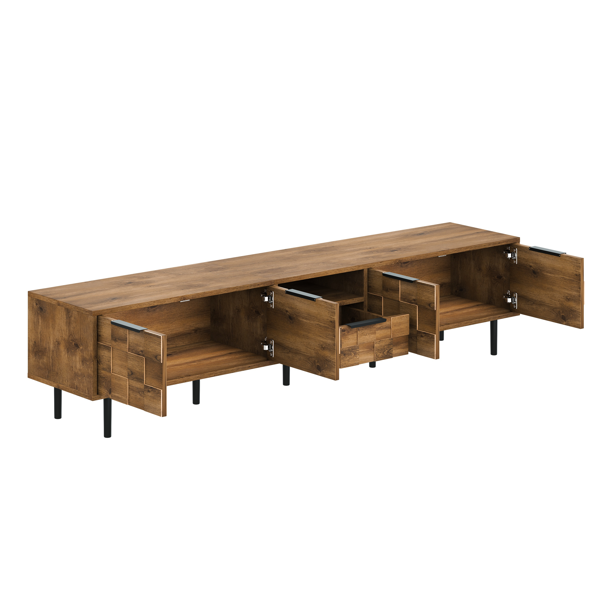 78" TV Stand for 85 75 65 Inch TV, TV Consoles for Living Room, Entertainment Center Wood TV Media with Storage-12
