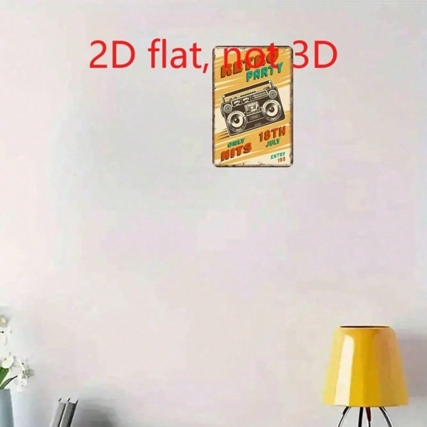 CIFbuy 复古经典随身听铁皮装饰牌 20x30厘米，派对音乐墙面装饰，适用于家居与酒吧（TikTok, temu 自提物流）-3