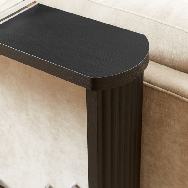 70.1"corrugated texture storage table for entranceways, narrow wooden console sofa table, can be placed behind the sofa, suitable for entranceways, corridors, and front door.Black.70.1"L*8.7"W*35.5"H-10