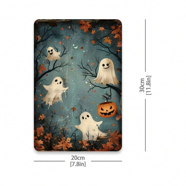 CIFbuy 万圣节幽灵南瓜铁质金属墙饰 8x12，趣味平面印花墙面装饰（TikTok, temu 自提物流）-6