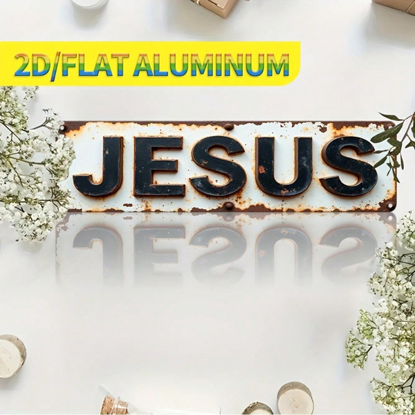 CIFbuy 耶稣金属壁饰牌 2D平面款 复古宗教风教堂家居装饰（TikTok, temu 自提物流）-7