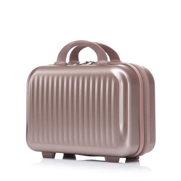 14"/20" 2 pcs/set in ABS Spinner Wheel Luggage, with Combination Lock and Front Opening Design, 14" Cosmetic Case (Champagne)-18
