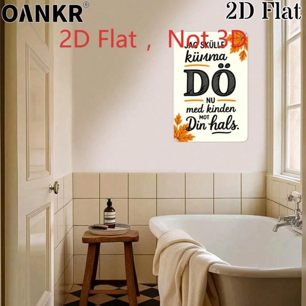 CIFbuy 秋日枫叶金属墙饰 20x30厘米，二维平面印刷锡制装饰牌（TikTok, temu 自提物流）-2