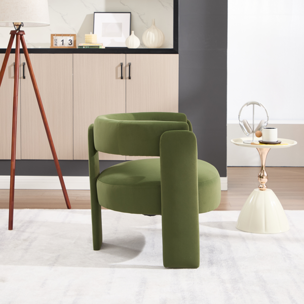 Accent Chair for Living Room, Velvet Comfy Single Sofa Chair Mid-Century Modern Armchair Wooden Legs for Bedroom Office Reading-11