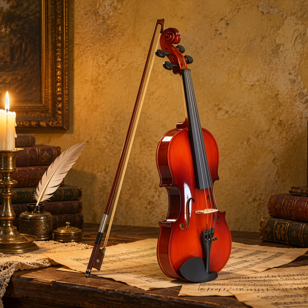 4/4 夹板 自然偏红 套装 小提琴 清漆-10