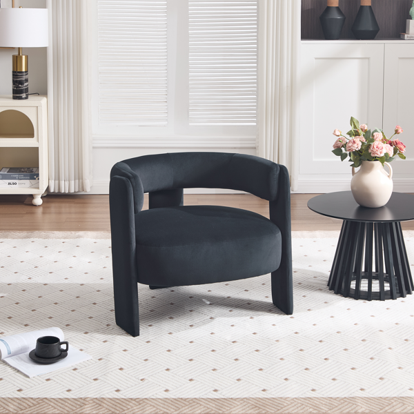 Accent Chair for Living Room, Velvet Comfy Single Sofa Chair Mid-Century Modern Armchair Wooden Legs for Bedroom Office Reading-22