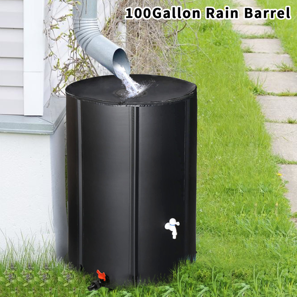 【替换3139070】100gal  黑色  PVC 可折叠 集雨桶-10