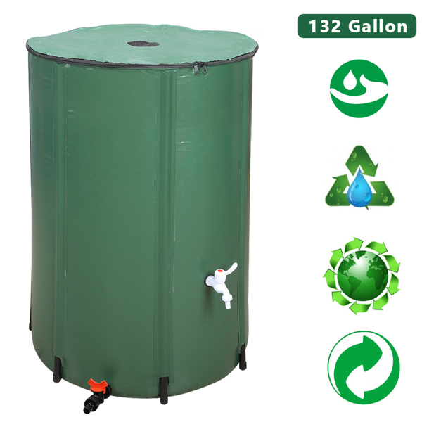 【替换94783687】132gal  绿色  PVC  集雨桶-4