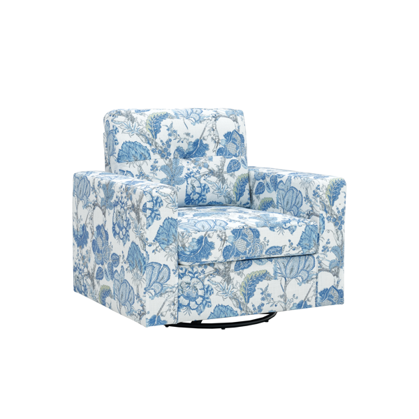 Floral Upholstery Degree Rotation Single Sofa Chair for Living Room, Bedroom, Office-6