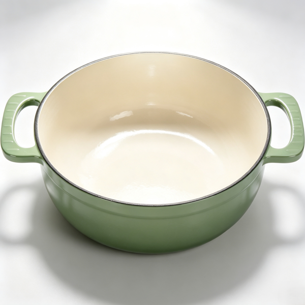 铸铁 7.5QT 烹饪锅具 渐变绿 含两个硅胶手套 珐琅锅-6