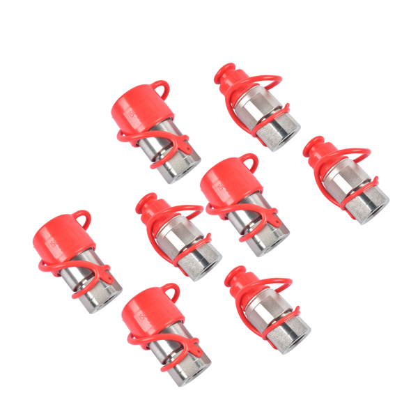 液压快速接头 4 Sets 1/2" Flat Face Hydraulic Coupler Quick Connect Fit for Bobcat 16028-1