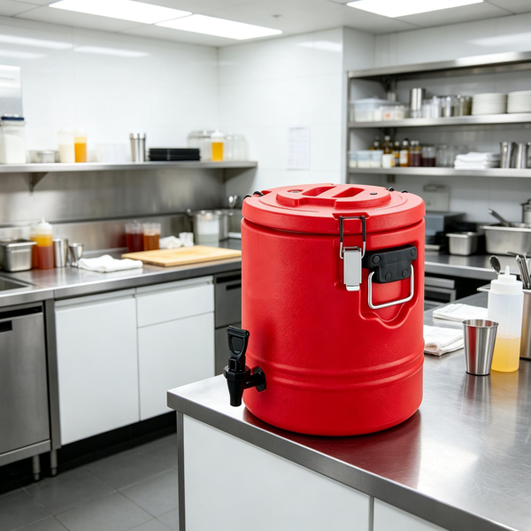 3加仑/11.4升隔热饮料分配器，带龙头的冷热热饮服务器，不锈钢内部食品级冷藏壶，适用于茶、咖啡、餐厅和户外-3