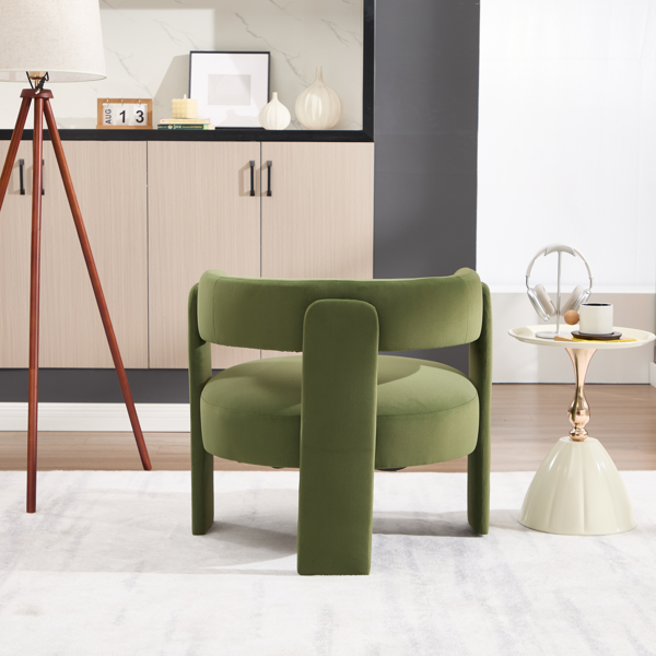Accent Chair for Living Room, Velvet Comfy Single Sofa Chair Mid-Century Modern Armchair Wooden Legs for Bedroom Office Reading-12