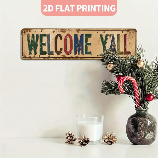 CIFbuy 欢迎各位 金属墙牌，大号农舍风格粗体字母 UV 印刷（TikTok, temu 自提物流）-7