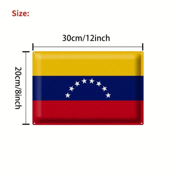 CIFbuy 金属旗帜牌匾 20x30厘米，红黄绿条纹五角星墙面装饰（TikTok, temu 自提物流）