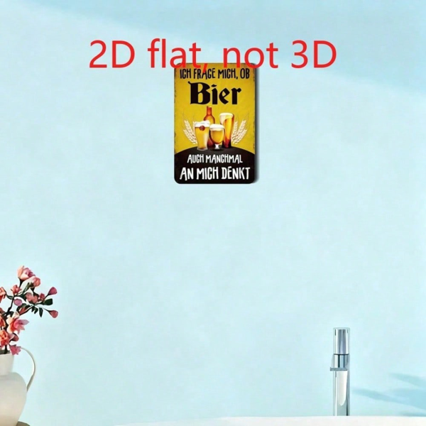 CIFbuy 复古趣味啤酒主题2D印刷铝制铁皮招牌，酒吧酒馆装饰，20x30厘米（TikTok, temu 自提物流）-2