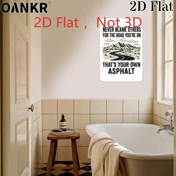 CIFbuy 复古山地公路铁皮装饰牌 20x30厘米，二维平面文字墙饰，适用于家居与咖啡馆（TikTok, temu 自提物流）-4