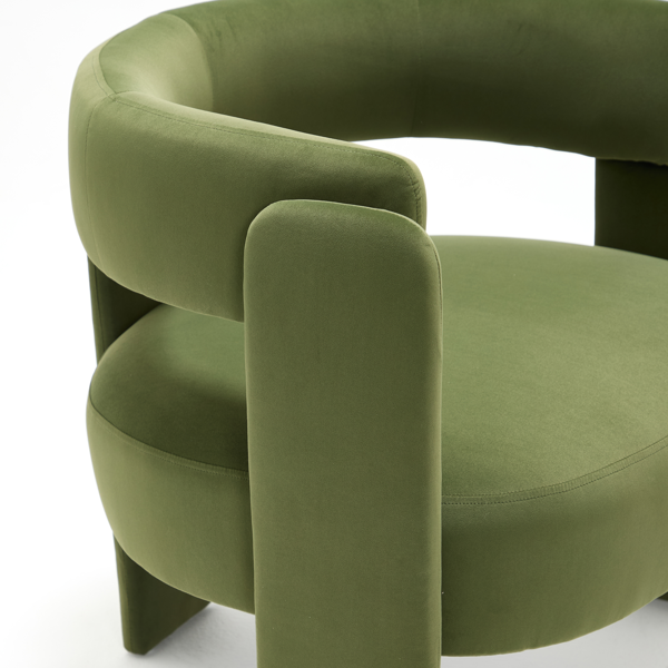 Accent Chair for Living Room, Velvet Comfy Single Sofa Chair Mid-Century Modern Armchair Wooden Legs for Bedroom Office Reading-24