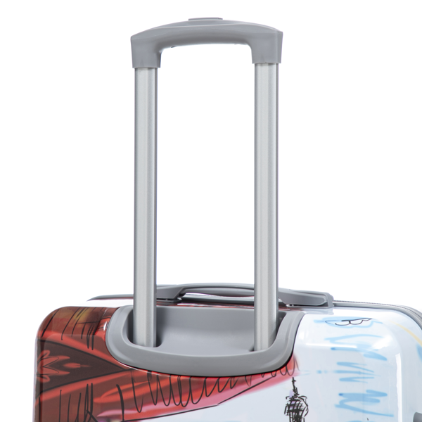 20"/24"/28" 3 pcs/set in PC Spinner Wheel Luggage, Carry on Suitcase, With Printed pattern and Combination Lock (Coffee+Iron Tower)-13