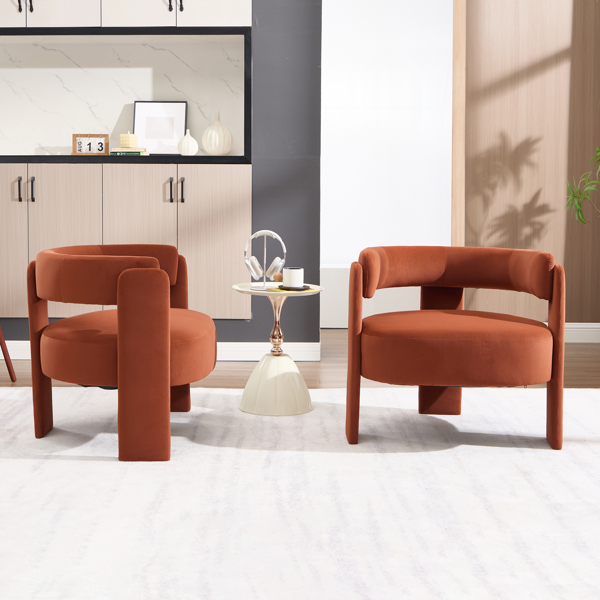 Accent Chair for Living Room, Velvet Comfy Single Sofa Chair Mid-Century Modern Armchair Wooden Legs for Bedroom Office Reading-9