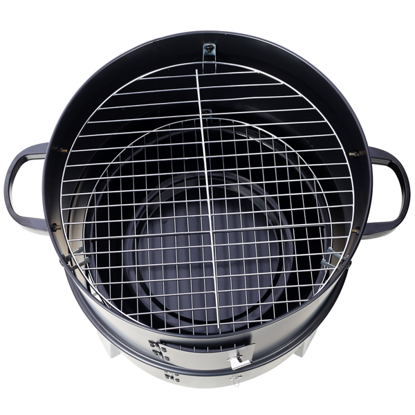 Charcoal Smoker Grill Wood Smoker Grills Outdoor Cooking 16 Inch Vertical Smoker Portable BBQ Grill for Camping, Black-11