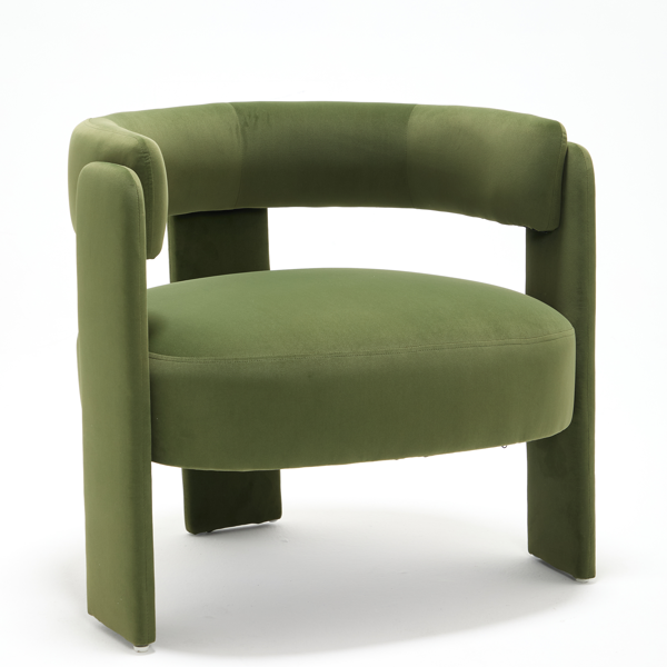 Accent Chair for Living Room, Velvet Comfy Single Sofa Chair Mid-Century Modern Armchair Wooden Legs for Bedroom Office Reading-21