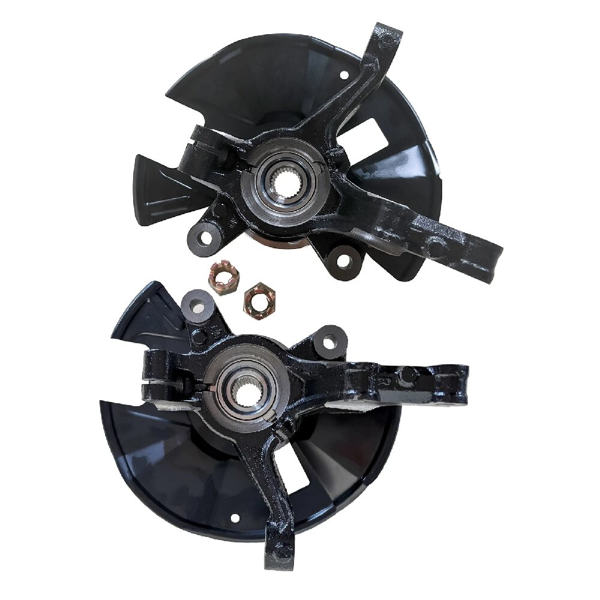 转向节总成 Pair Black Steering Knuckle Assembly Front Left+Right fits for 2014-2019 Ford Fiesta-1