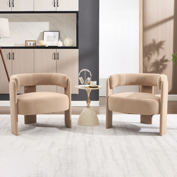 Accent Chair for Living Room, Velvet Comfy Single Sofa Chair Mid-Century Modern Armchair Wooden Legs for Bedroom Office Reading-20
