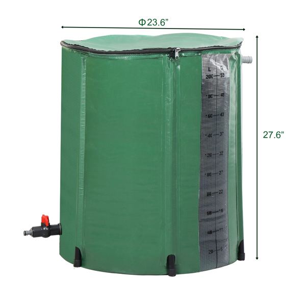 【替换71469282】50gal  绿色  带刻度  PVC  集雨桶-5