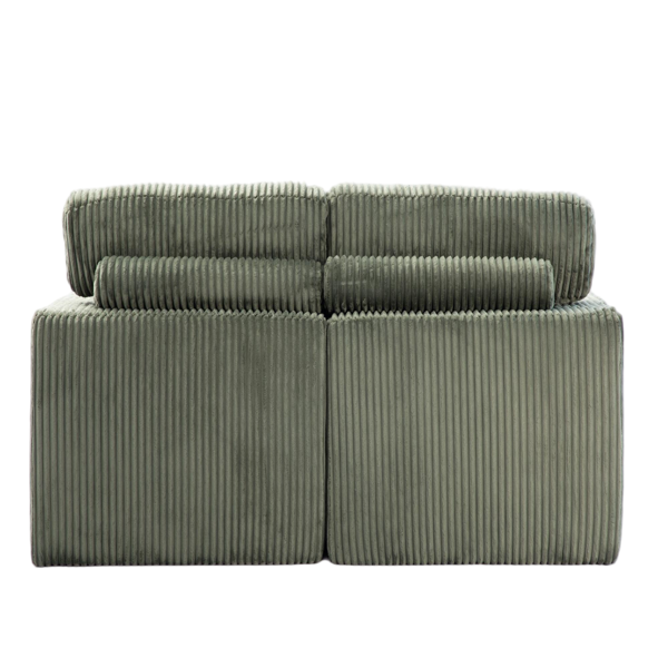 Double Chaise Lounge Chair Indoor,Oversized Upholstered Sleeper Cloud Couch,Deep Seat Luxury Sofa Bed,Sectional Sofa Chaise Love-seat,Corduroy Reading Chair for Living Room,No Assembly Required,Green-28