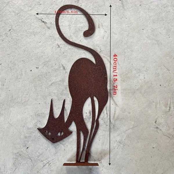 CIFbuy 哥特风黑猫金属壁饰 防锈复古万圣节钢雕 适用于室内外花园 恐怖悬挂装饰品 独特礼物 猫咪爱好者家居点缀——暗黑学院风万圣节卧室办公室装饰与哥特风摆设（TikTok, temu 自提物流）-6