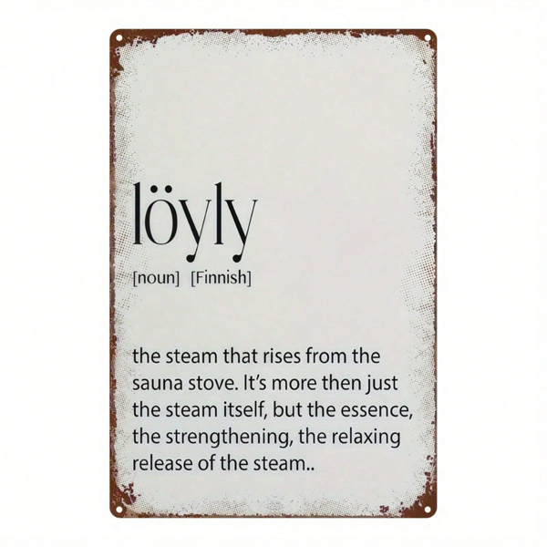 CIFbuy 1个芬兰Loyly金属壁挂牌，复古铁艺桑拿铭牌 8x12（TikTok, temu 自提物流）-5