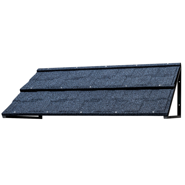 52"x18" 藏蓝色 雨篷 铁框架 彩钢瓦涂层-4
