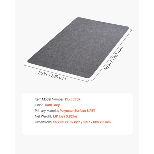 47×35.5 英寸透明 PVC 办公椅垫，防水防滑，实木地板保护垫，透明耐磨滚轮电脑椅地垫，适配实木与瓷砖地面-2