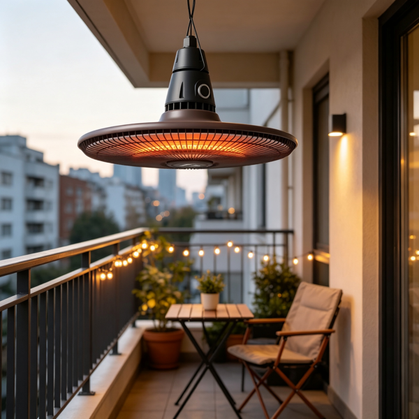 1500W红外户外加热器，带遥控器，棕色-5