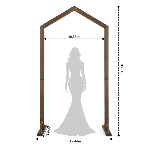 7ft 深棕色 尖顶婚庆用 木拱门 不限售-8