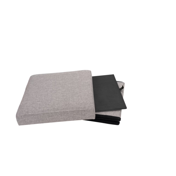 可折叠收纳脚凳，灰色，15 英寸-2