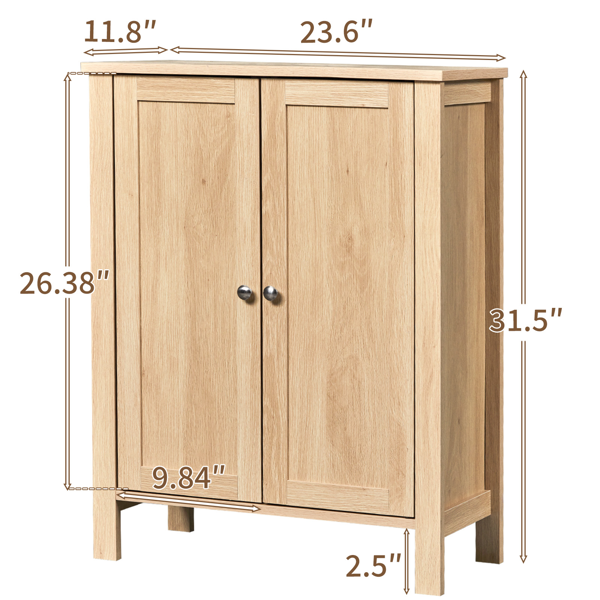 原木色  密度板三胺贴面 60*30*80cm 双门 浴室立柜-13