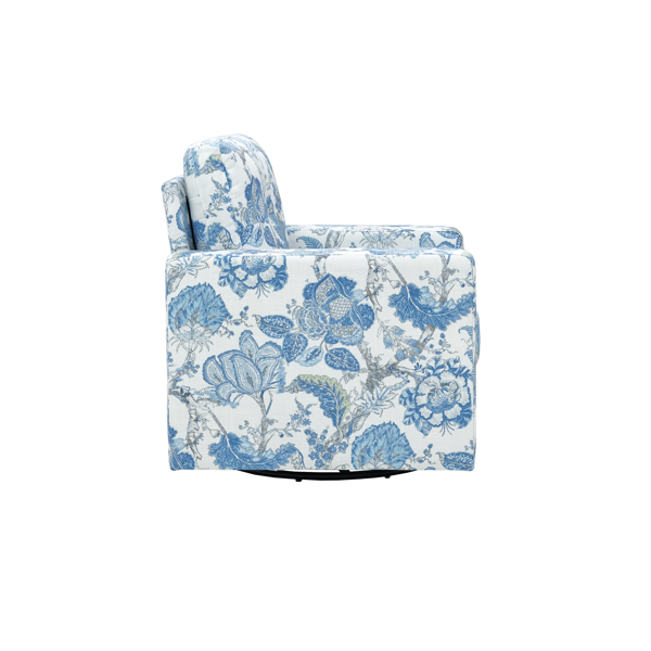 Floral Upholstery Degree Rotation Single Sofa Chair for Living Room, Bedroom, Office-9