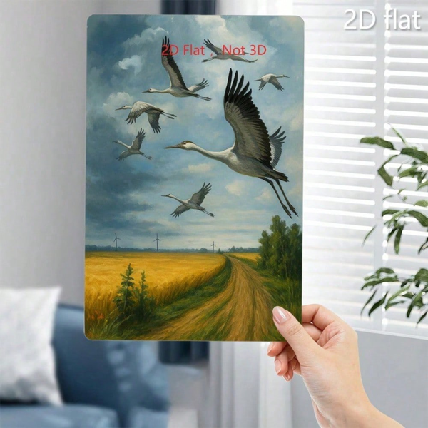 CIFbuy 2D平面印刷锡制画作 飞鹤金麦田 20x30厘米 装饰（TikTok, temu 自提物流）-3