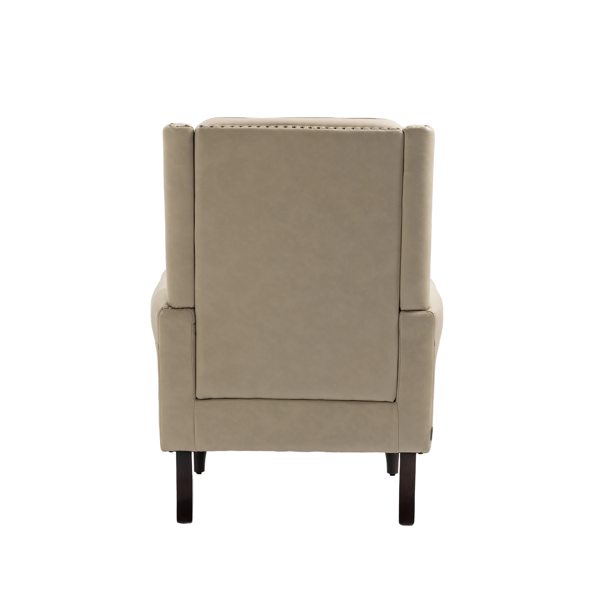 Wood Frame Armchair, Modern Accent Chair Lounge Chair with Sturdy Wood Legs for Living Room Bedroom (Camel PU)-15