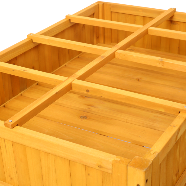 Elevated 8 Pocket Herb Garden Bed, Mobile Raised Customizable Wood Planter for Herbs, Vegetables, Flowers w/ Lockable Wheels, Storage Shelf, Drainage Holes-11