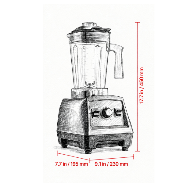 1400W 61oz专业搅拌机，功能强大的电动奶昔搅拌机，适用于奶昔、奶昔和果汁，多功能食品加工搅拌机，适合厨房使用-3