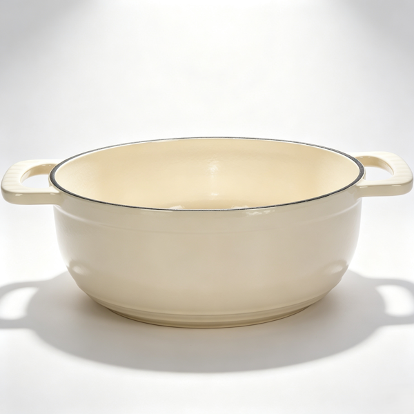 铸铁 7.5QT 烹饪锅具 陶瓷白 含两个硅胶手套 珐琅锅-8
