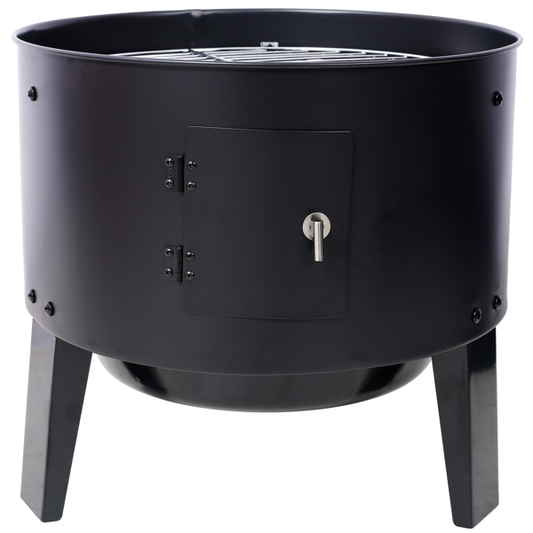 Charcoal Smoker Grill Wood Smoker Grills Outdoor Cooking 16 Inch Vertical Smoker Portable BBQ Grill for Camping, Black-9