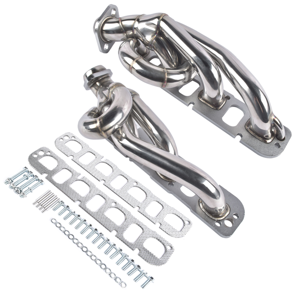 排气歧管 Pair Shorty Headers Fits for Dodge Ram 1500 2500 3500 Hemi V8 5.7L 345Cu 2003-2008-1